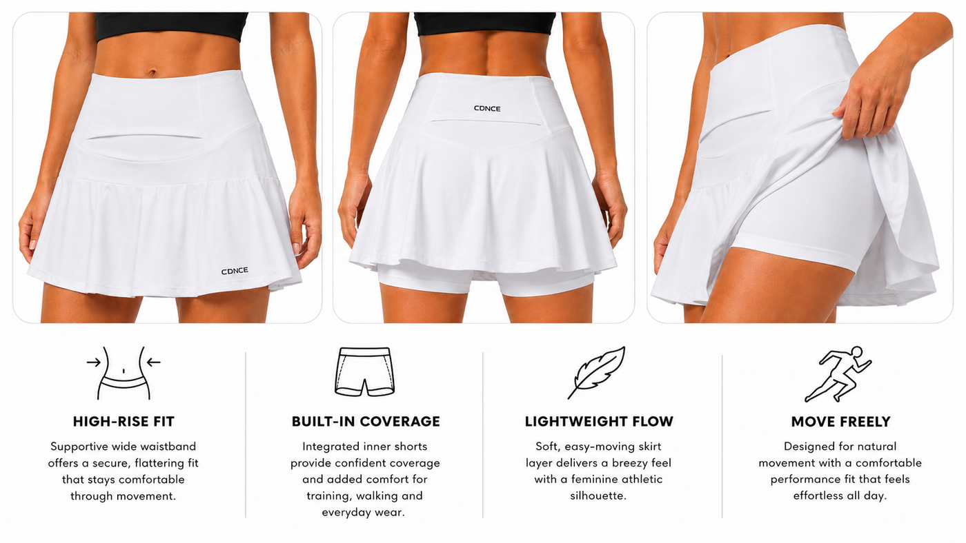 CDNCE Women's High Waisted Sports Skirt benefits