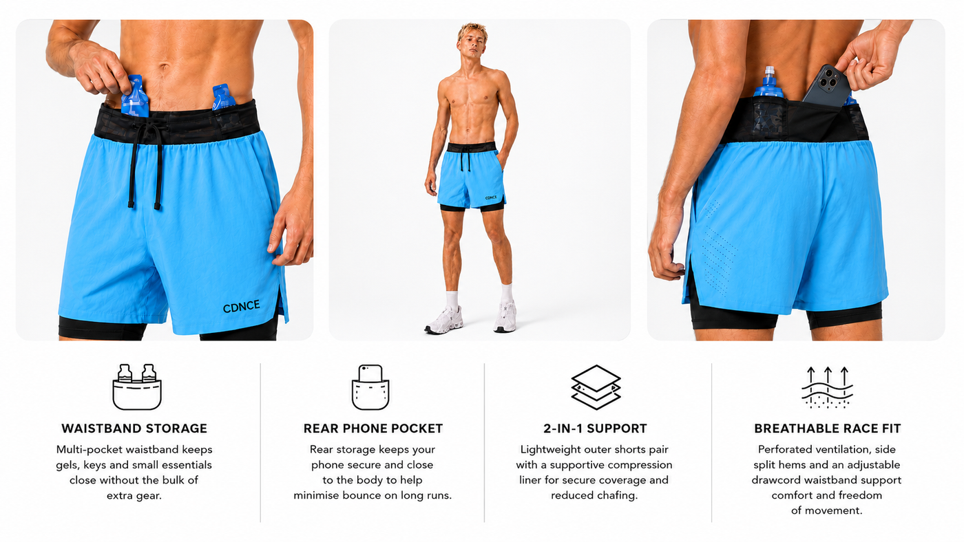 CDNCE Multi-Function Marathon Shorts benefits
