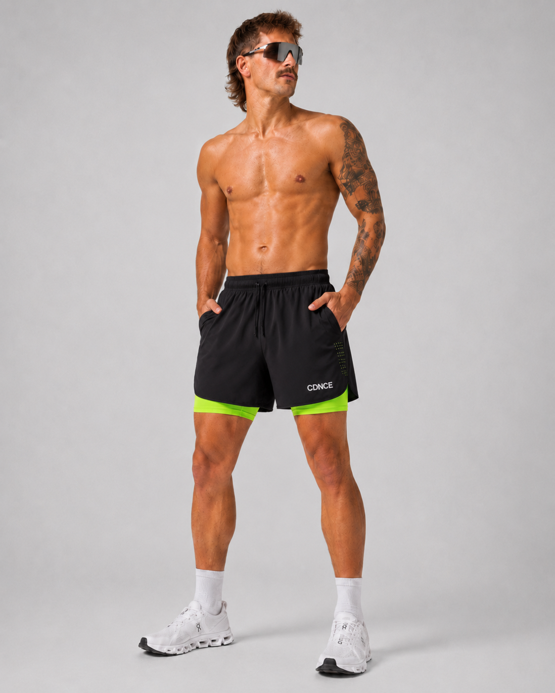 CDNCE Men's 2-in-1 Running Short
